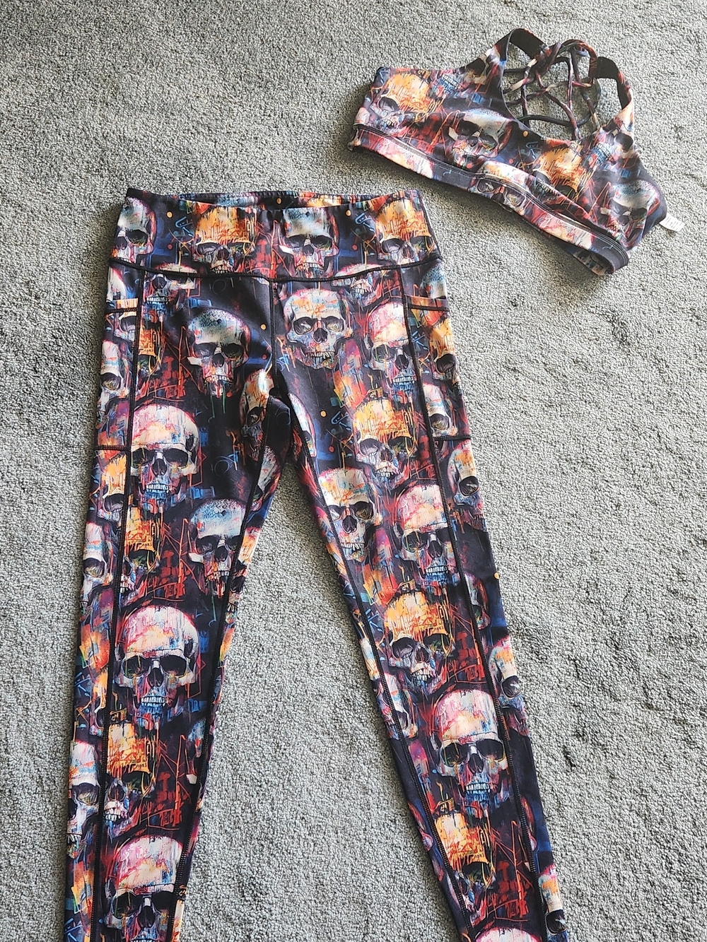 Constantly Varied Gear Multicolor Skull Print Leggings - Picture 1 of 5